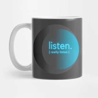 Listen | Cyan Grey Gradient Mug